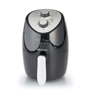 Ariete Airy Fryer Compact 4617, Freidora de aire, capacidad 2 L, 1000 W, temperatura máxima 200 °C, negro