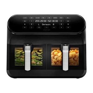 CHEFREE Freidora Aire de 8L, Air Fryer con Doble Compartimento Visible, 8 Programas, Pantalla Táctil LED, 2400W Friteuse sin Aceite, Ahorra Aceite y Energía, Negra, AFW20