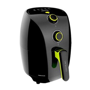 Cecotec Freidora de Aire sin Aceite de 1,5 L Cecofry Compact Rapid Black Air Fryer. 900 W, Dietética, Capacidad para 400 gr, Temperatura 200ºC, Tiempo Ajustable, Incluye Recetario