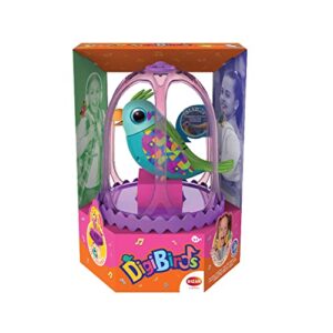 Bizak Digibirds, Jaula con pajarito loro interactivo que canta y silba, mueve el pico y la cabeza y canta a coro, lleválo a donde quieras, a partir de 3 años (62008613)