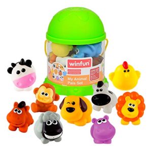 winfun 44742 – Juego 10 animalitos terrestres de goma para el baño