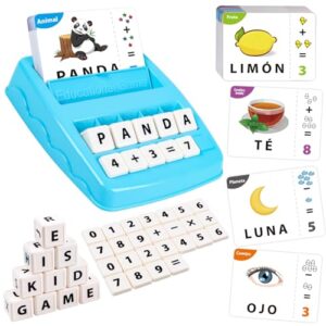 AnJeey Juguete Aprender 2 en 1 de Juegos de Letras y Números para la Educación Temprana de los Niños Regalo Ideal para Niñas y Niños de 3+ Años（Español）