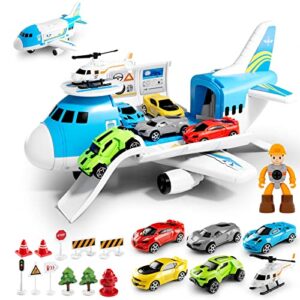 Anby families Avión de Transporte de Carga,Juguetes Niños 3 Años Niños, Coches Juguete para Niños,Regalo para Niños y Niñas Mayores 3 Años