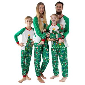 riou 2023 Pijamas Navidad Familia Baratos Estampado de Tartán Rojo de Reno Mangas Largas Top y Pantalon Ropa de Dormir Infantil Niños Hombre Mujer Cómodo Invierno Casual Homewear,Unisex
