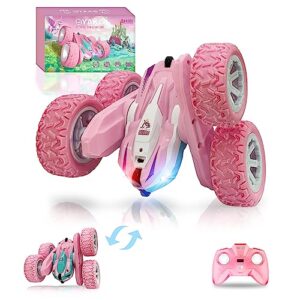 OYAKG Coche Teledirigido,4WD Unicornio Coche RC para Niños 3 4 5 6 7 8 9 10 años,Rosa Coche Radiocontrol 2.4GHz con Bateria,Rotación 360° y Luz, Regalo para Niñas y Niños