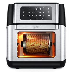 Innsky Freidora sin Aceite 10L, 1500W Freidora Aire con 10 Programas, Air Fryer con 6 Accesorios, Horno Aire Caliente, Deshidratar, Pantalla LED Táctil, Temporizador, con Recetas