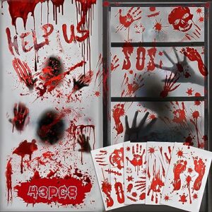 Pegatinas Ventana Halloween Decoracion Interior – Decoracion Halloween Puerta Exterior Casa Zombie Jardin Fiesta Decoracion, Halloween Ventanas Pared Baño Casa Adornos Terror Halloween Decorativas