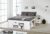 Inter Link Alpine Living Cama Funcional doble, cama de almacenaje con cajones, madera ecológica auténtica, lacado en blanco A x A x P: 209 x 48 x 186 cm