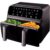 La Moustache – Freidora de Aire Caliente 8L sin Aceite, Potencia 1700W, 2 Cestillos Independientes, Temporizador de 60 Minutos, Airfryer Digital Antiadherente de 60 a 200 °C, 10 Programas (Negro)