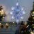 Lewondr Estrella de la Copa del Árbol Decorativa,42cm Gran Tamaño Lámpara Decorativa a Pilas Tradicional Morava con Lentejuelas Brillantes, Adorno para Árbol de Navidad Fiesta Hogar Dormitorio, Plata