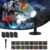 OUSFOT Luces de Proyector, Luces Navidad Impermeable Exterior con 16 Diapositivas de Patrón para Fiesta, Navidad, Festivos