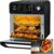 HYSapientia® Freidora sin Aceite 15L, Mini Horno de aire,1700W Freidora Aire con 10 Programas, Air Fryer con 8 Accesorios Gratis, airfryer xxl, Doble acristalamiento, Fácil de limpiar,Menos aceite