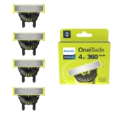 La auténtica Philips QP440/50 OneBlade 360 Cuchillas de Repuesto, para Recortador de Barba y Maquina de afeitar Hombre, Compatible con todos los Philips OneBlade, Pack de 4 unidades