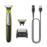 Philips OneBlade 360 – Maquinilla de Afeitar Híbrida, Barbero Eléctrico y Afeitadora, 2 Cuchillas 360, Peine-Guía Ajustable 5 en 1 (modelo QP2734/30)