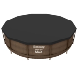 BESTWAY Cobertor de Invierno Redondo Ø370 cm de PVC para Piscinas Negro