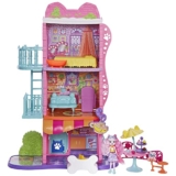 Enchantimals City Tails Apartamento de Palmer Pomeranian y Pommy SIOC Casa de muñecas 3 pisos con figura, mascota perrito, muebles y accesorios, juguete de regalo +4 años (Mattel HHC18)
