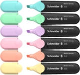 Schneider Job 150 – Subrayadores pastel (turquesa, menta, lila, rosa, melocotón, vainilla), estuche de 6 unidades