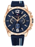 Tommy Hilfiger Reloj Analógico Multifuncional de Cuarzo para Hombres con Correa de Silicona, Acero Inoxidable o Cuero, Subesferas para Día y Fecha, Resistente al Agua hasta 5ATM.
