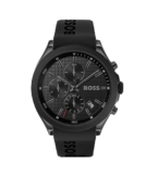 BOSS Reloj Cronógrafo de Cuarzo para Hombre 44 mm Colección VELOCITY con Correa de Silicona, Función de Fecha, 3 Subesferas, Resistencia al Agua 5ATM