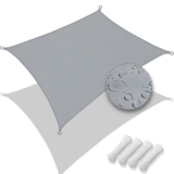 VOUNOT Toldo Vela de Sombra Rectangular 3 x 5 m, Toldo Parasol Terraza Protección Rayos UV Impermeable, para Exterior, Jardín, Patio, Gris
