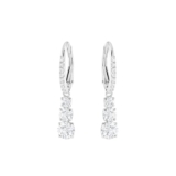 Swarovski Pendientes de Aro Attract Trilogy con Brillantes Cristales Transparentes en un Baño de Rodio, Colección Attract Trilogy