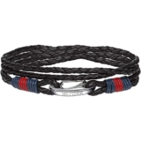 Tommy Hilfiger Jewelry Pulsera para Hombre de Piel Negro – 2700534