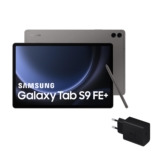 Samsung Galaxy Tab S9 FE+ – Tablet + Cargador, 128 GB, Wifi, S Pen incluido, Batería de Larga Duración, Clasificación IP 68, Gris (Versión Española)