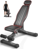 YOLEO Banco de Pesas Ajustable – Bancos de Pesas utilitarios para Entrenamiento de Cuerpo Completo, Plegable Banco de declive Inclinado Prensa para Gimnasio en casa