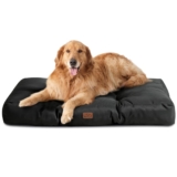 Bedsure Cama Perro Impermeable Extra Grande – 111x89x10 cm Colchón Perro Lavable, Cojín Perro Antipelo y Suave, Negro, XL