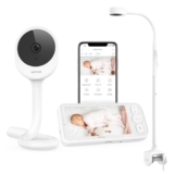 NETVUE Camara Vigilancia Bebe con Soporte 4 en 1, Inalámbrico 5″ Vigilabebes con Camara, 1080P Baby Monitor con App, Visión Nocturna, Audio Bidireccional, VOX, Detección de llanto, Análisis del sueño