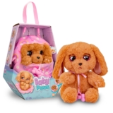 BABY PAWS Sleeping Puppies Cocker- Peluche Interactivo con Sonidos que Abren y Cierran los Ojitos e Incluyen una Bolsita-Manta-Regalo óptimo para Niños y Niñas +3 Años