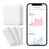 SwitchBot Termómetro Higrómetro WiFi 3-Pack c/Hub Mini, IP65 Impermeable, Sensor Temp./Humedad Interior Exterior, Notificaciones App, Almacenamiento Datos Gratis, compatible Alexa