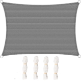 WOLTU Toldo Vela de Sombra Rectangular 4×6 m HDPE Transpirable Prevención Rayos UV Solar protección 85% Resistente y para Jardín, Patio, Exteriores Arena, Gris