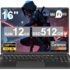 Ordenador Portatil 15,6 Pulgadas, 16GB RAM 512GB SSD PC Portatil, Portatil Core de hasta 3,4 GHz, Laptop IPS FHD 1920 * 1080, Mini HDMI, USB 3.0, WiFi,Tipo C, Adecuado para estudiantes y oficinas