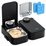 Comedero Gato Automatico Comida Humeda: Dispensador Comida Gatos 48H Programable – Comedero Automatico Perros con Acero Inoxidable Bol – 350g por Bol – Dosificador Alimentador Perro Refrigerado