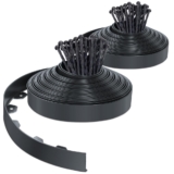 VOUNOT® Borde Jardín Césped Borde Flexible de PVC, Delimitadores de Bordes para Jardín, Bordura Exterior para Tierra Cenefa Parterres con 80 Clavijas, Longitud 40m Altura 5cm, Antracita