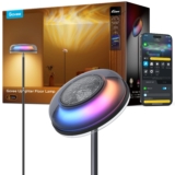 Govee Lampara de Pie de Tres Zonas Independientes RGBIC, Lámpara de Pie con Iluminación Ondulada, Compatible con Matter y Alexa, 80+ Modos de Escena, 1000lm, 2700-6500K, Ideal para Salon y Dormitorio