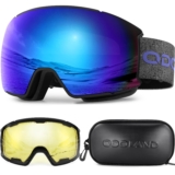 Odoland Kit de Gafas Esquí con Lentes Magnéticas Intercambiables, Lentes Extraíbles Antivaho y Protección UV, Gafas Snowboard para Adultos y Adolescentes, Compatible con Casco