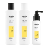 Nioxin Sistema 1 – Champú / Acondicionador / Tratamiento – para Cabello y Cuero Cabelludo – Cabello Natural con Debilitamiento Leve