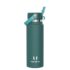 Grsta Botella Agua Acero Inoxidable 750ml, Cantimplora Termica a Prueba de Fugas, Reutilizable Termo con Pajita y Filtro, Botella Termica con 2 Tapones sin BPA para Senderismo, Oficina, Gimnasio