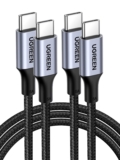 UGREEN 2Pack Cable USB C Carga Rápida PD 3.0 100W, Tipo C Compatible con MacBook Air, DELL, iPad iPhone 17 Pro Max Air/16/15 Plus Pro MAX, Galaxy S25 Ultra S24 S23, Pixel 9/8/7, etc. 2M