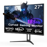KTC Monitor Gaming Curvo 27 Pulgadas | QHD (2560×1440), 2K@185Hz OC, 1ms GtG, HVA 4000:1, Adaptive Sync, HDR 10, (2×HDMI 2.0, 2×DP 1.4), VESA 100×100