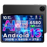 DOOGEE Tab A9 Android 16 Tablet 10 Pulgadas Gemi AI, Unisoc T310, Tablet para Niños 6580mAh, 20GB RAM/64GB ROM, Cámara Principal 8MP, Tablets Altavoces Duales, Bluetooth 5.0, OTG, Jack 3.5mm, Face ID