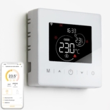 Termostato WiFi de 2 Hilos a Pilas para calderas de Gas.termostatos programable Diario controlable por Tuya o Smart Life.Termostato Compatible con Google Assistant y Alxea.
