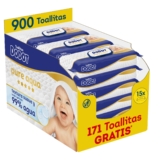 Dodot Pure Aqua Toallitas con Textura Suave para bebé, 900 toallitas (15 Packs de 60 unidades), con loción de 99% agua