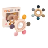 Mordedor Bebe, Juguete la Dentición del Bebé Mordedor de Silicona, Remo, Juguete Agarrar, Accesorio de Enfermería la Dentición sin BPA para Bebés de más de 3 Meses (Timón A+B)