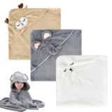 Toalla Baño con Capucha Bebé,3 Pcs Recien Capa Baños,Toallas Bebe con Toalla Baño Animales,Toallas Baños Vellón Coral Bebé-El Algodón Suave & Anti-Deslizante,para Piel Recién Nacidos Baño,Piscina