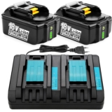 Energup 2X 18V 5000mAh Batería + Cargador DC18RD para Makita 18V Batería BL1850B BL1850 BL1840 BL1840B BL1830B BL1830 BL1820 BL1825 BL1815