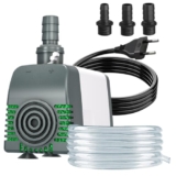 Bomba de Agua Sumergible 45W 3500L/H, Apagado Automático por Falta de Agua, Protección contra Sobrecalentamiento y Ultrasilenciosa. Incluye Cable de 1.8m Ideal para Estanques, Fuentes e Hidroponía.