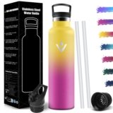 Mulbijeo Botella Agua Acero Inoxidable, 1000 ML Reutilizable Sin BPA, Botella Agua Termica, Botella Agua, Aislamiento Al Vacío de Doble Pared, Termos, Cantimplora para Adultos, Deporte